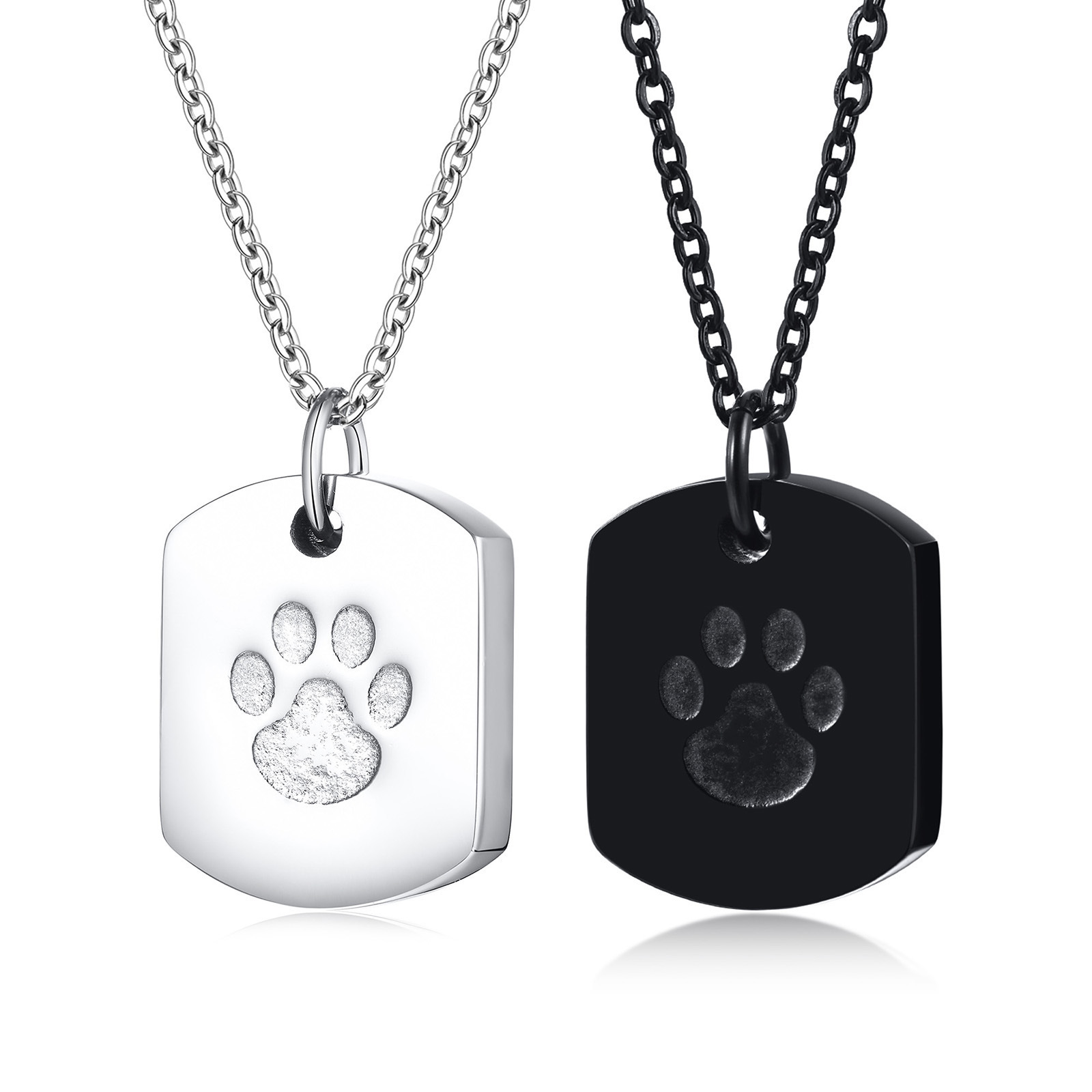 New Popular Pet Exclusive Stainless Steel Dog Paw Urn Openable Pendant  Men's Necklace Unscrew Metal Accessory Pendant Necklace