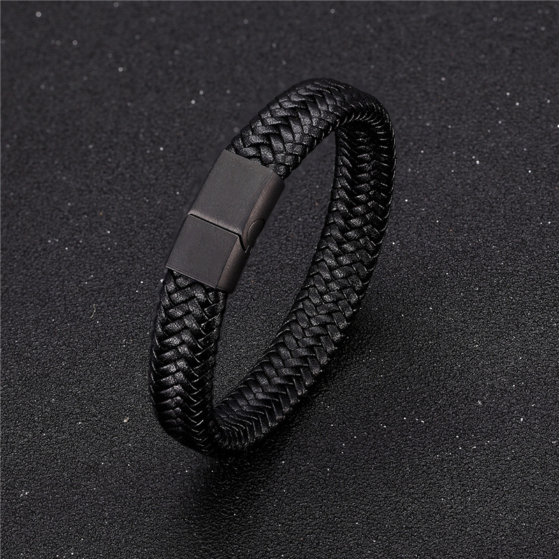 Custom Stainless Steel Leather Cuff Bracelet Jewelry Luxury Men Leather Bracelet Men Leather Bracelet