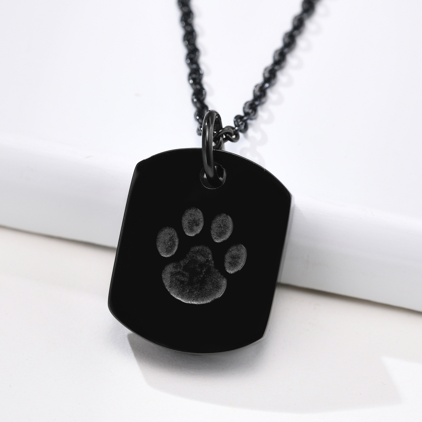 New Popular Pet Exclusive Stainless Steel Dog Paw Urn Openable Pendant  Men's Necklace Unscrew Metal Accessory Pendant Necklace