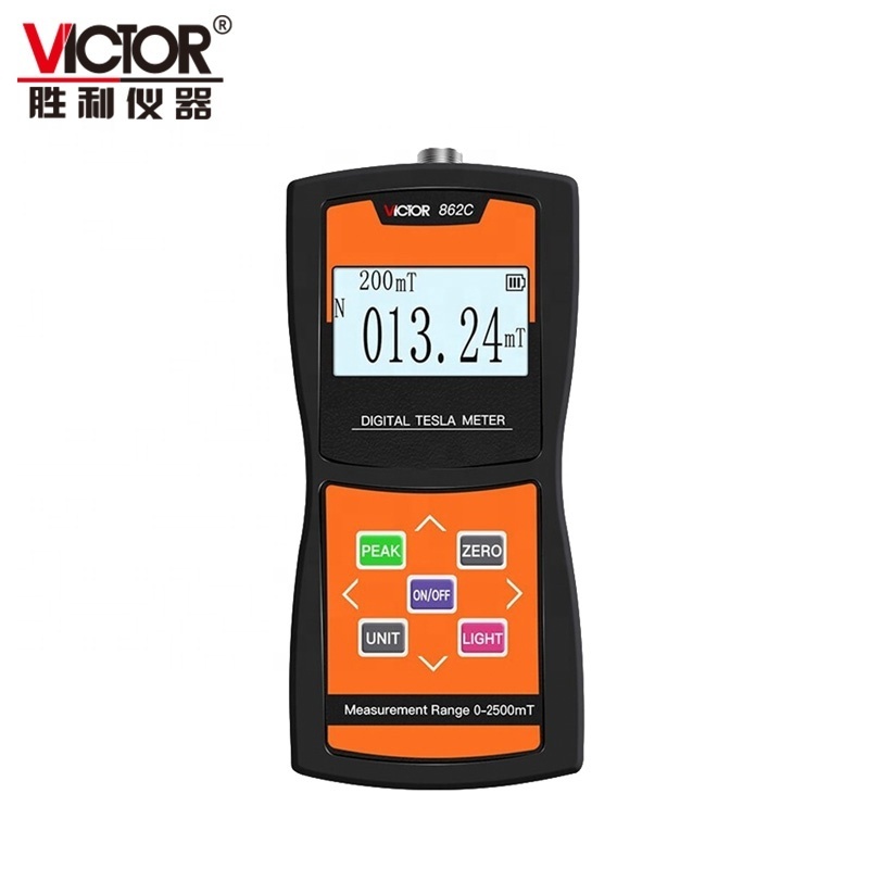 VICTOR 862C Wholesale Handheld AC/DC Gauss Tesla Meter Fluxmeter Surface Magnetic Field Tester digital gauss meter magnetometer