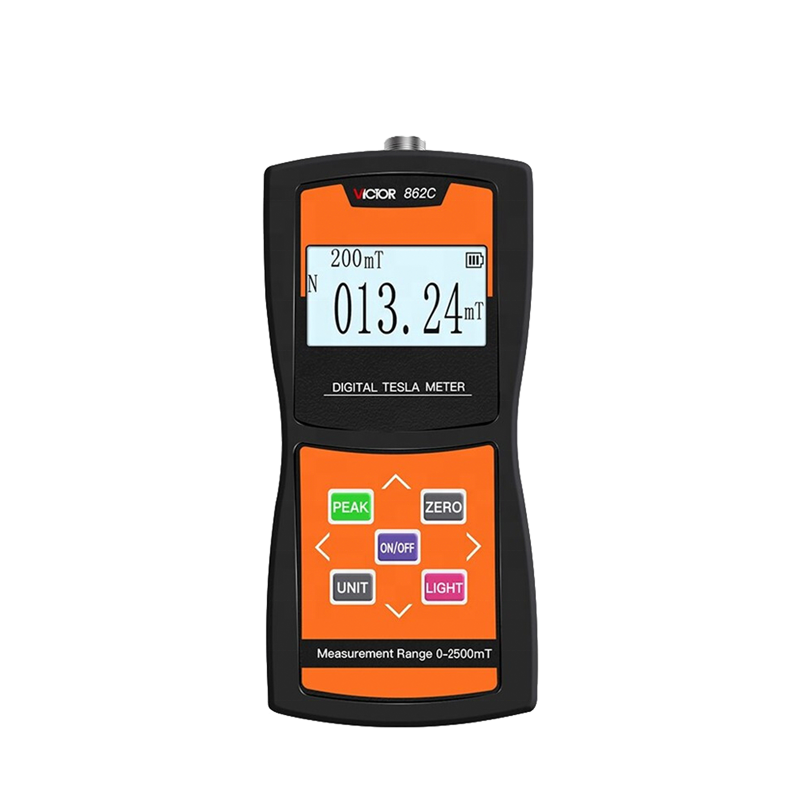 VICTOR 862C Wholesale Handheld AC/DC Gauss Tesla Meter Fluxmeter Surface Magnetic Field Tester digital gauss meter magnetometer