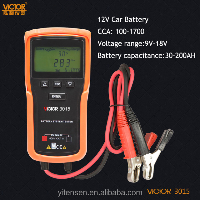 VICTOR 3015 Smart Automotive 12V Lead-acid Battery Tester 100 - 1700 CCA 9v -18v Voltage Electrical Analyzer