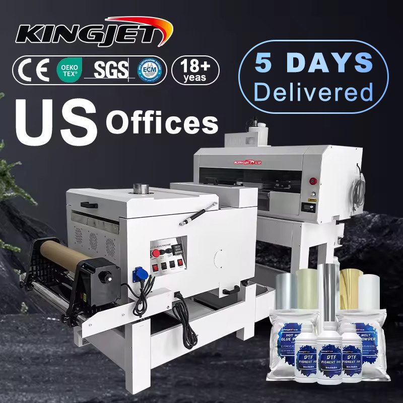 KINGJET XP600 DTF A3 Inkjet Printer Easy-to-Operate Automatic Garment Printing Machine T-Shirts Cloth Stickers 1-Year A4 300mm