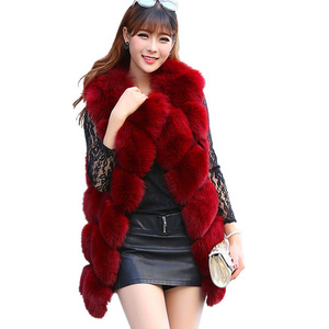 Fashion Winter Clothes Europe Faux Fox Fur Vest Waistcoat For Women