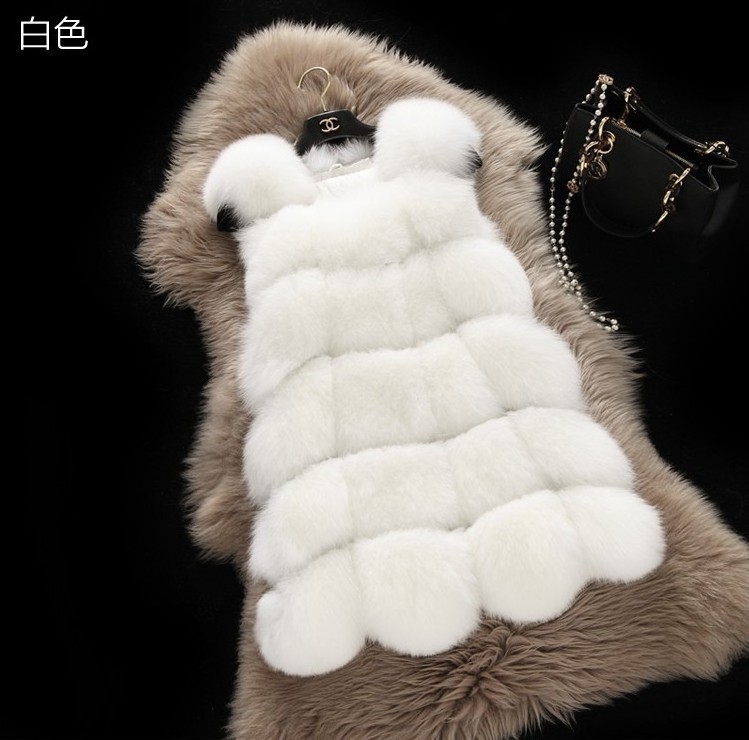 Fashion Winter Clothes Europe Faux Fox Fur Vest Waistcoat For Women