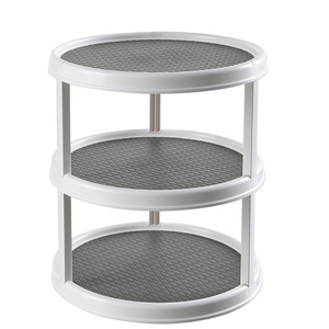 Bathroom Kitchen Organizers Rotating Tray Space Saving Spice Jar Rack 3-Tiers Lazy Susan Storage Turntable