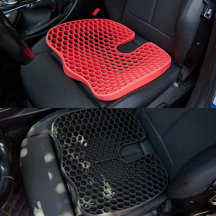 High Quality Office Cooling Gel Silicone Honeycomb Car Seat Cushion With Out Cover Removable Cooling Gel Car Seat Cushion