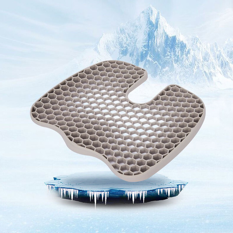 High Quality Office Cooling Gel Silicone Honeycomb Car Seat Cushion With Out Cover Removable Cooling Gel Car Seat Cushion