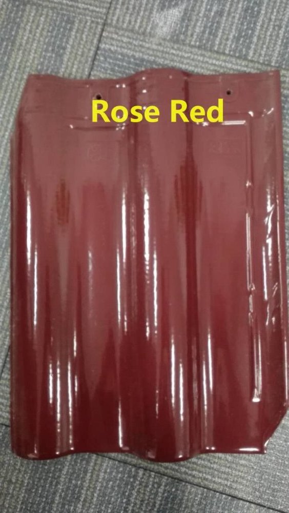 Kerala 300x400mm Glossy Rose Red Clay Roof Tile