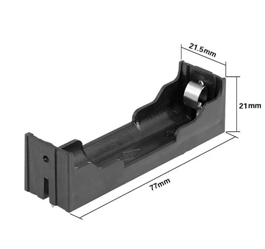 3.7v Lithium 18650 Battery Holder Case With Pins 1 Cell Battery Box