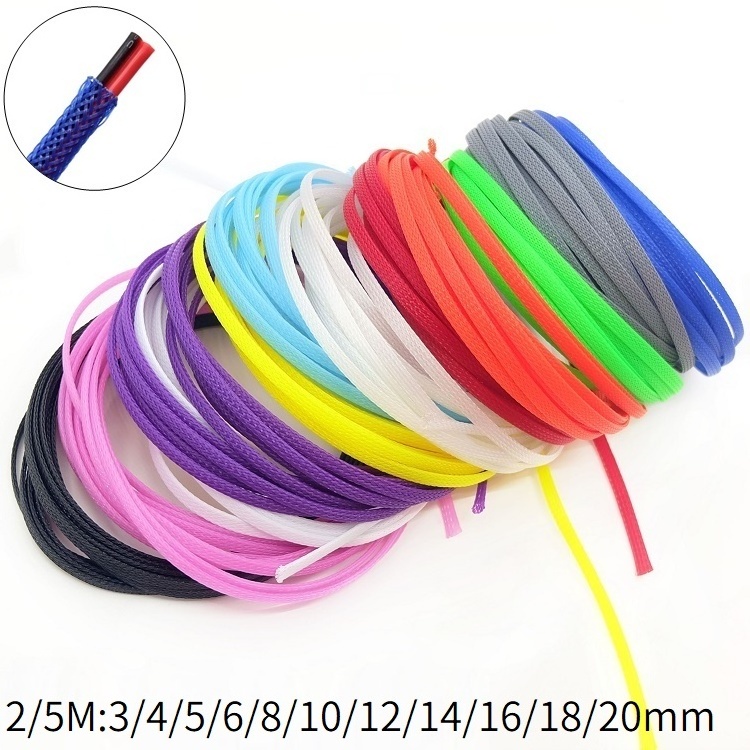 Cable Sleeve PET Braided Expandable Sleeving 3 4 5 6 8 10 12 14 16 18 20 mm Insulated Nylon Gland Protection Wire Wrap