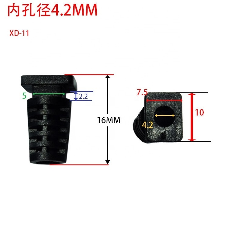 4mm Inner Dia PVC Strain Relief Cord Boot Protector Power Tool Hose Black White 4 4.1 4.2 4.5 4.6mm Silicone Rubber Cable Sleeve