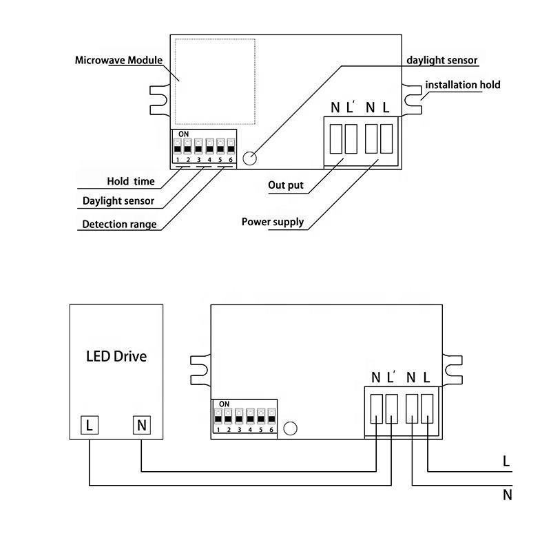 Microphonics occupancy adjustable movement led  infrared ir day night pir motion sensor switch