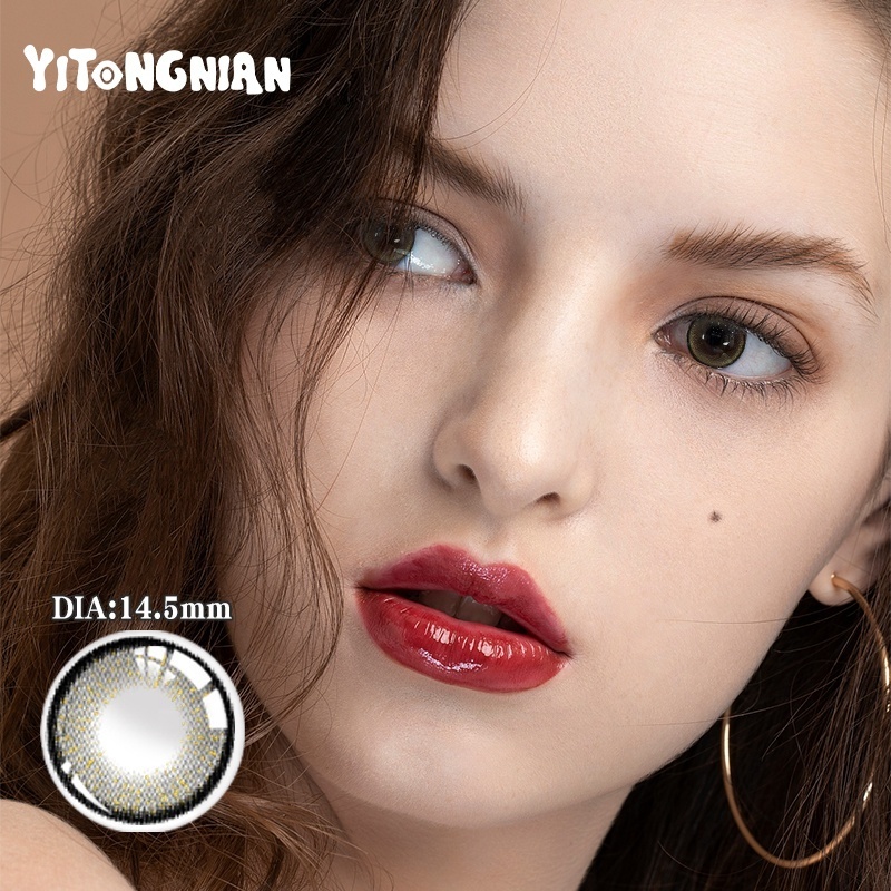 YI TONG NIAN Colored Contact Lenses 14.0-14.5mm Women's Korean Contact Lenses with Natural Beauty Eyes