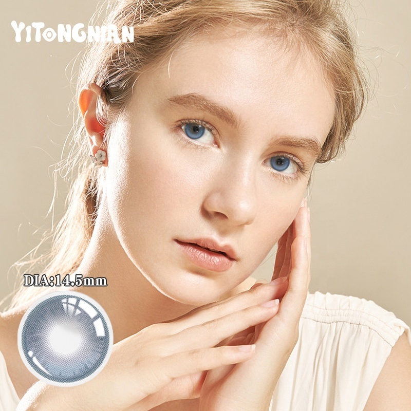 YI TONG NIAN Colored Contact Lenses 14.0-14.5mm Women's Korean Contact Lenses with Natural Beauty Eyes