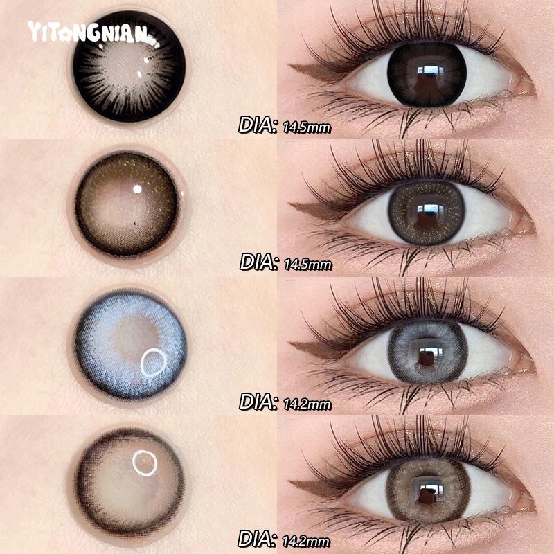 YI TONG NIAN Colorful Anime Contact Lens Natural 14.0-14.5mm Size Eye Makeup Fresh Contact Lens