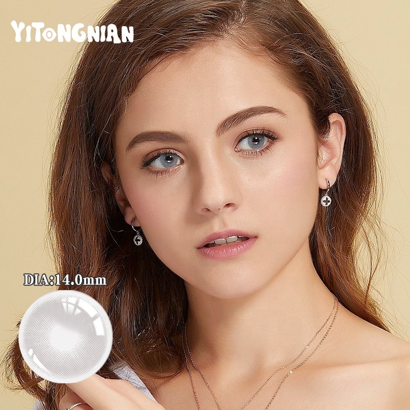 YI TONG NIAN Colored Contact Lenses 14.0-14.5mm Women's Korean Contact Lenses with Natural Beauty Eyes