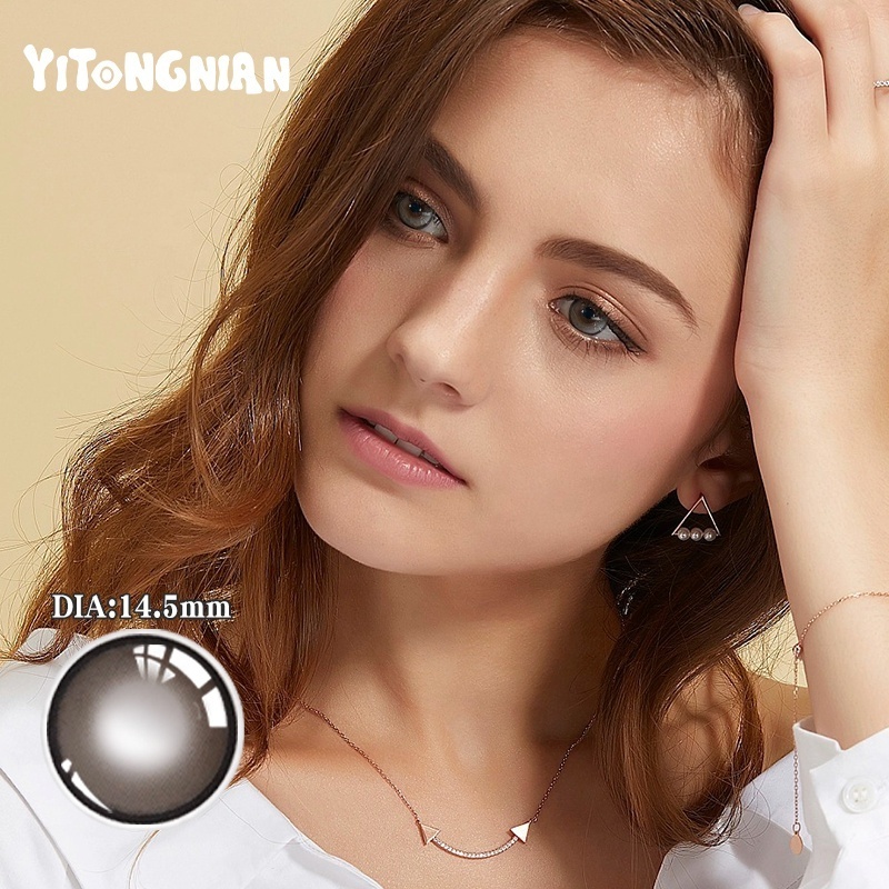 YI TONG NIAN Colored Contact Lenses 14.0-14.5mm Women's Korean Contact Lenses with Natural Beauty Eyes