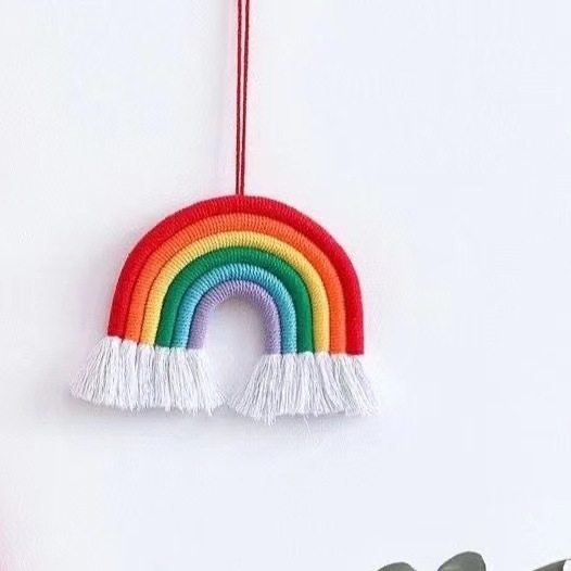 YT BABY  Factory Direct Nordic Style Rainbow Wall Hanging Kids Room Decor Rainbow Macrame Tapestry