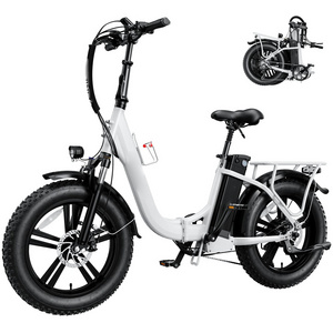 Electric Bike for Adults Foldable 20" x 4.0 Fat Tire Step-Thru Electric Bicycle with 500W Motor, 48V 15AH Removable Battery and