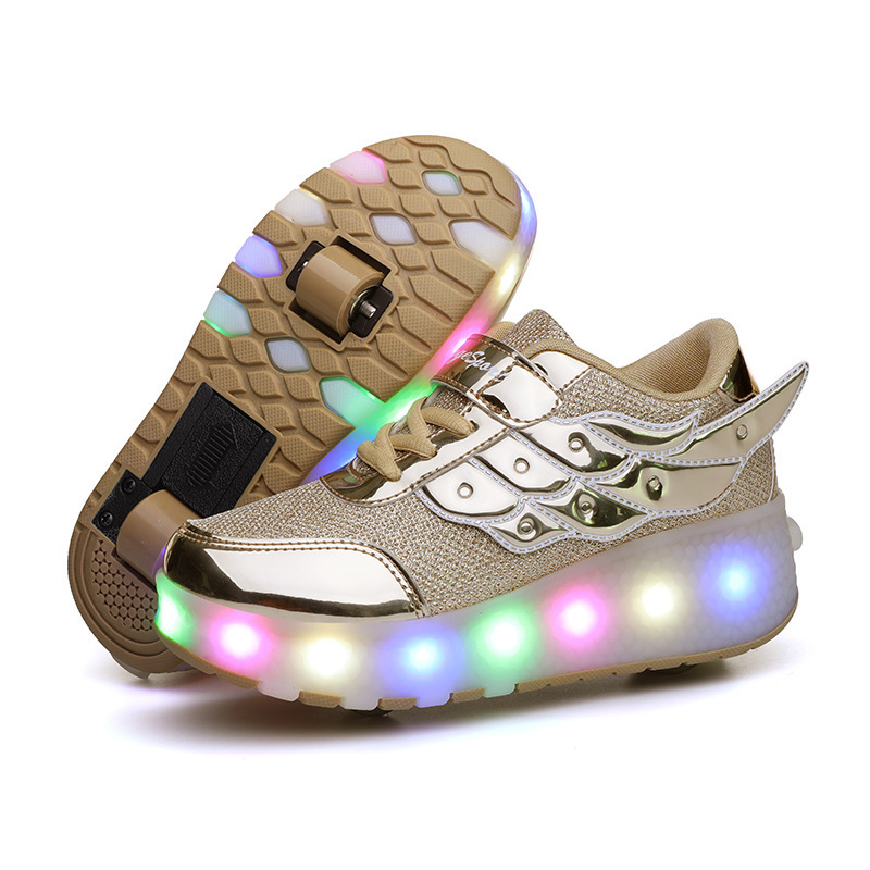 Kids Girls Ninos Lighting Light Up Skate Roller Scating Patines Skating Shoes Flashing Roller With Led