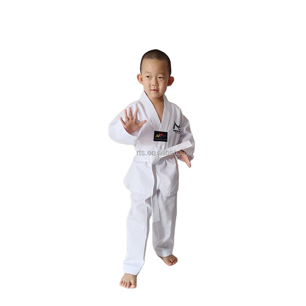 White V-collar Taekwondo Uniform White Color Taekwondo Uniform Suits