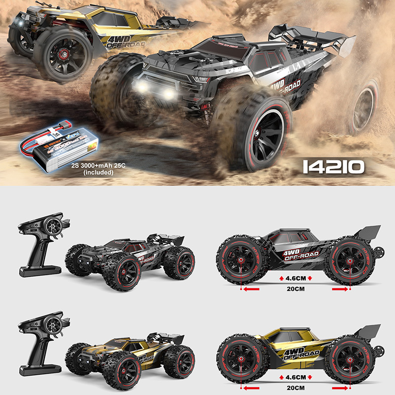 MJX Hyper Go 14210 Metal Chassis Brushless 1/14 RTR 4X4 4WD Remote Control RC Desert Truck Hobby Vehicle For Adults