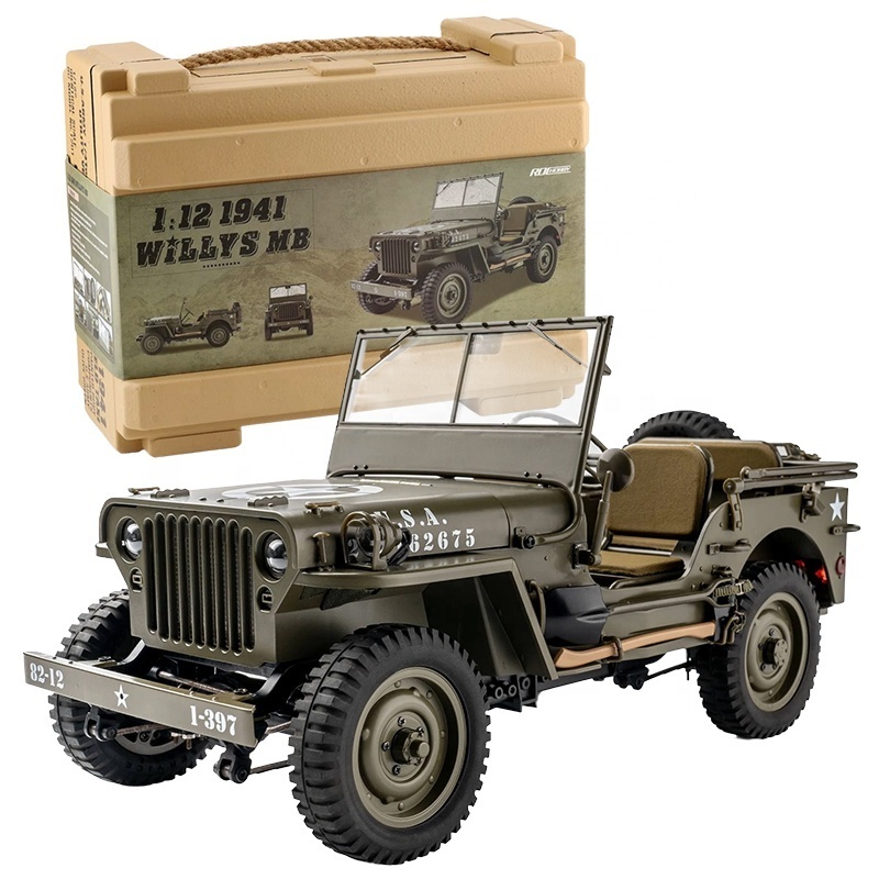 ROCHobby FMS 1941 Willys MB Scaler Jeeps RTR 2.4G 1/12 Scale All Terrain 4WD Remote Control RC Mini Crawler 4X4 Hobby Toy