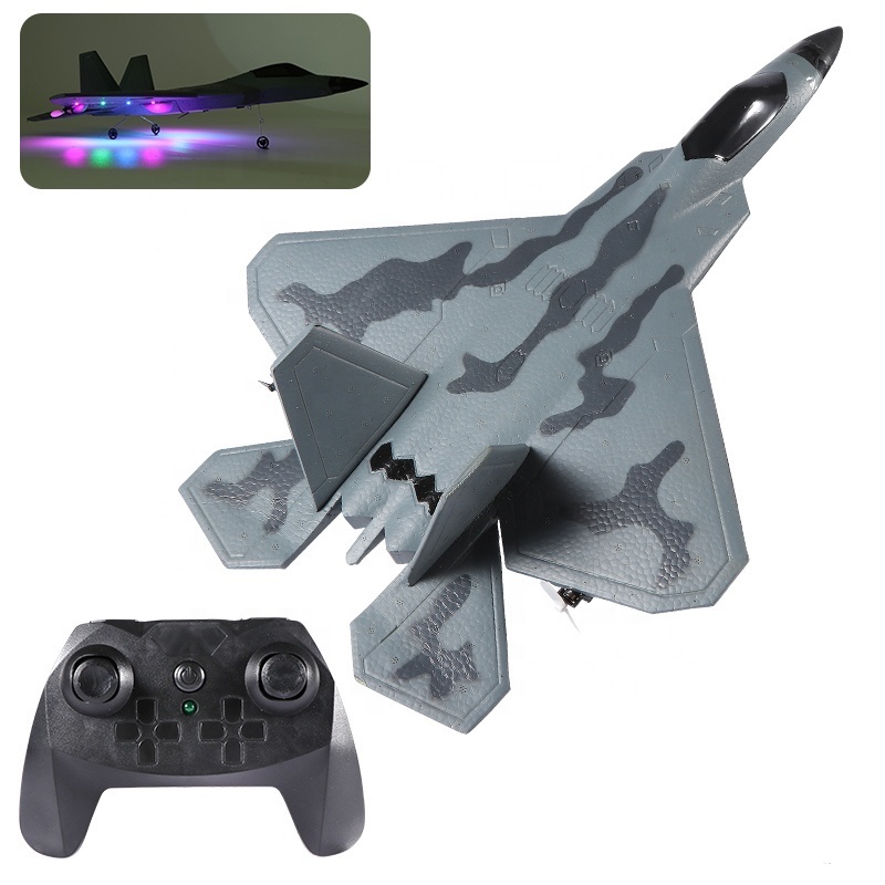 F22 Raptor EPP Foam Wireless Fixed Wing RTF Lightweight 46CM Led Lights 2.4G Remote Control RC Airplane Flying Toy