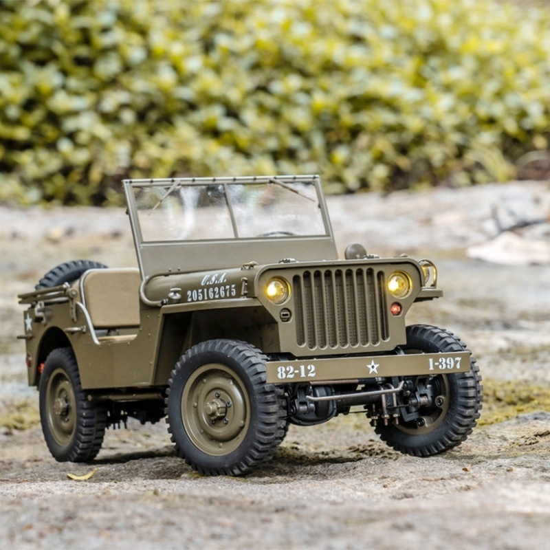 ROCHobby FMS 1941 Willys MB Scaler Jeeps RTR 2.4G 1/12 Scale All Terrain 4WD Remote Control RC Mini Crawler 4X4 Hobby Toy