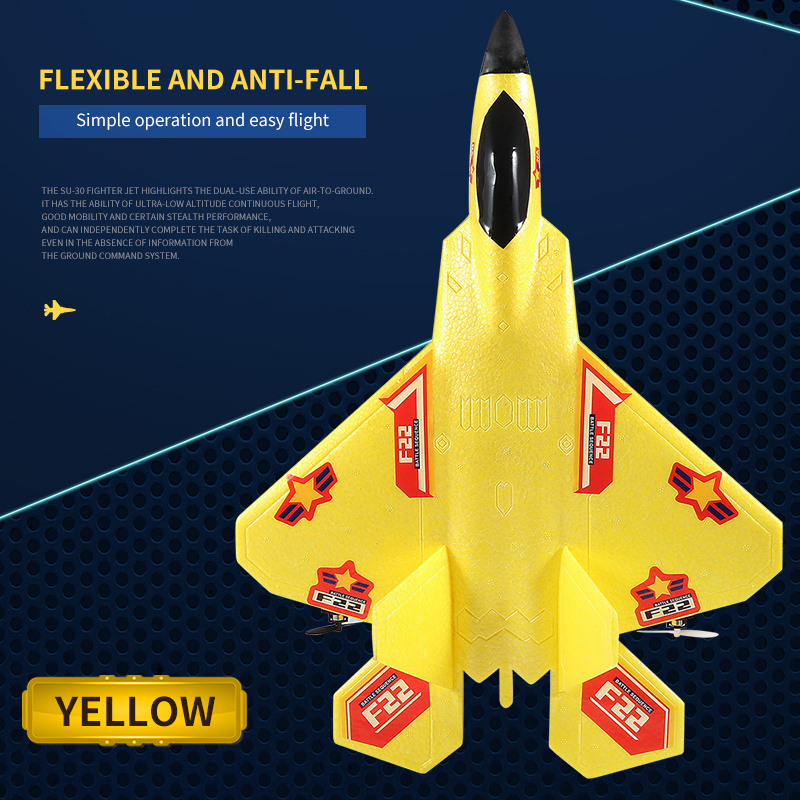 F22 Raptor EPP Foam Wireless Fixed Wing RTF Lightweight 46CM Led Lights 2.4G Remote Control RC Airplane Flying Toy