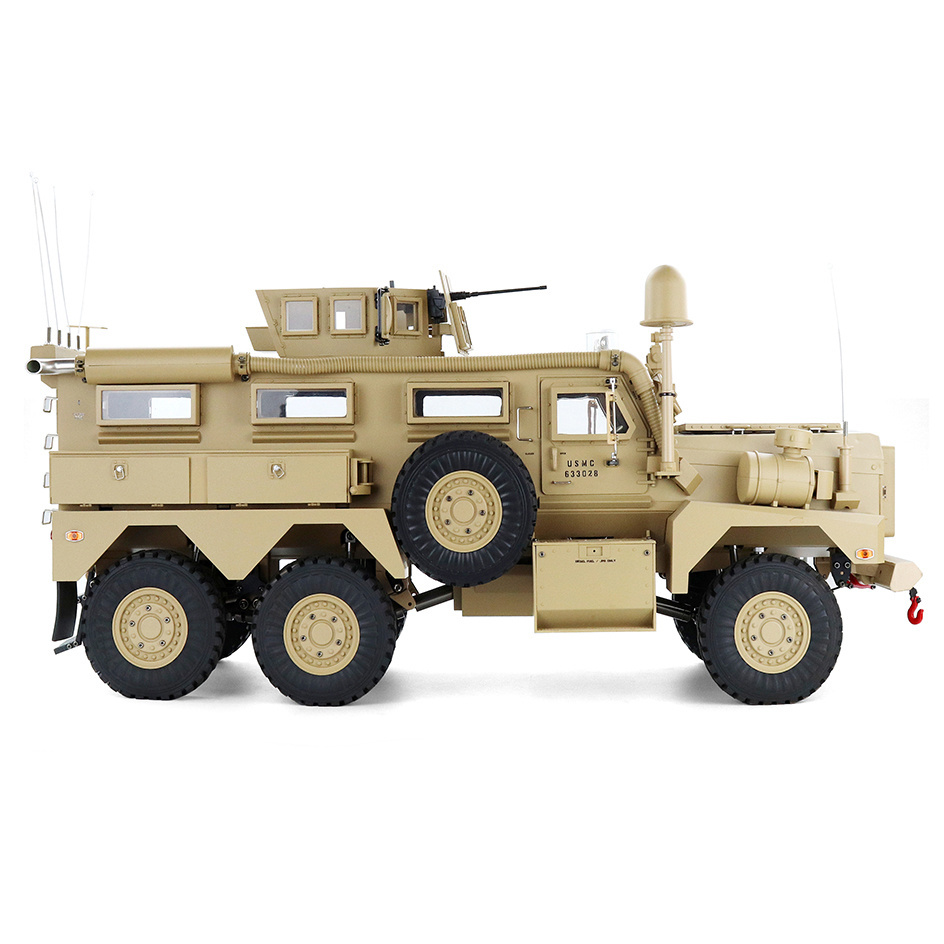 Hengguan HG P602 Pro 2.4G RTR Winch Sound Alloy Metal Led Lights 6WD 1 12Th Smoke Remote Control RC 6X6 Army Truck US Cougar Car