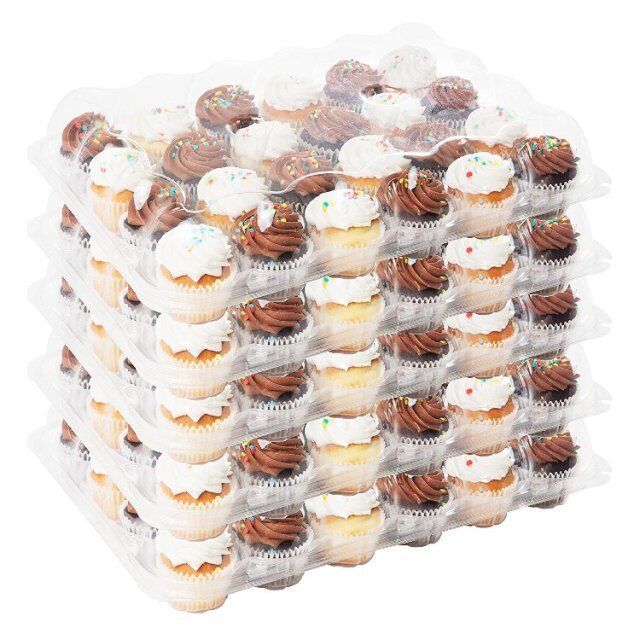 Wholesale Disposable Plastic Cupcake Container 4 6 12 24 Holes PET Clear Clamshell Cupcake Boxes