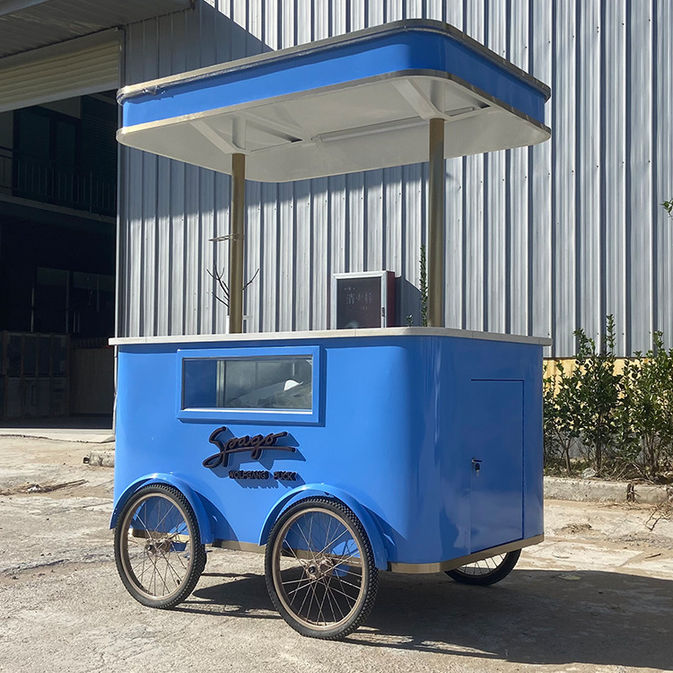 Autumn Popular Street Application Gelato Cart Italian Ice Cream Push Carts for Sale Used