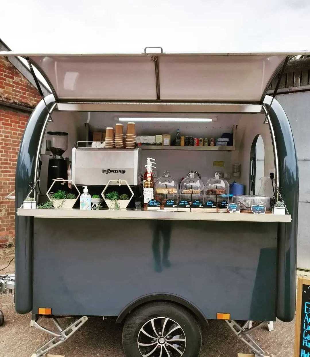 Black food trailer outdoor beverage bar mobile container kiosk cart for sale coffee juice bubble tea mobile bar shop