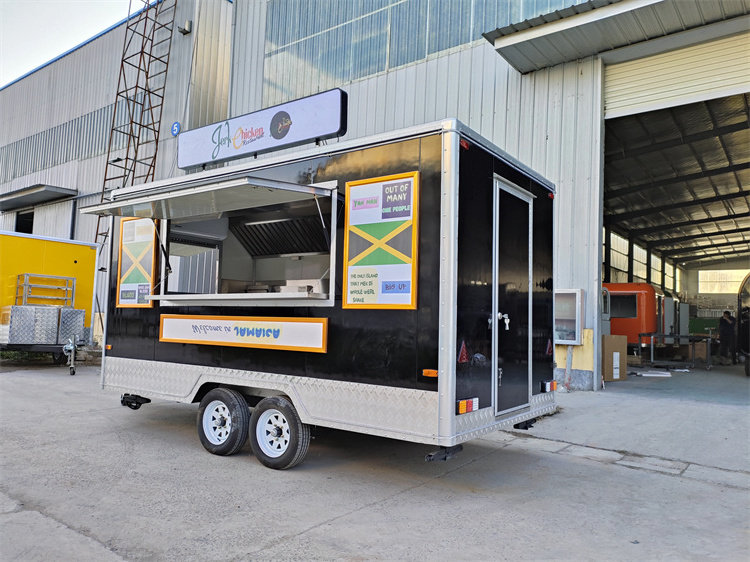 2024 Christmas Mobile Remorque Food Truck For Sale For Dubai Stainless Steel Fast Food Trailer With CE Cert  Cheaper Machines