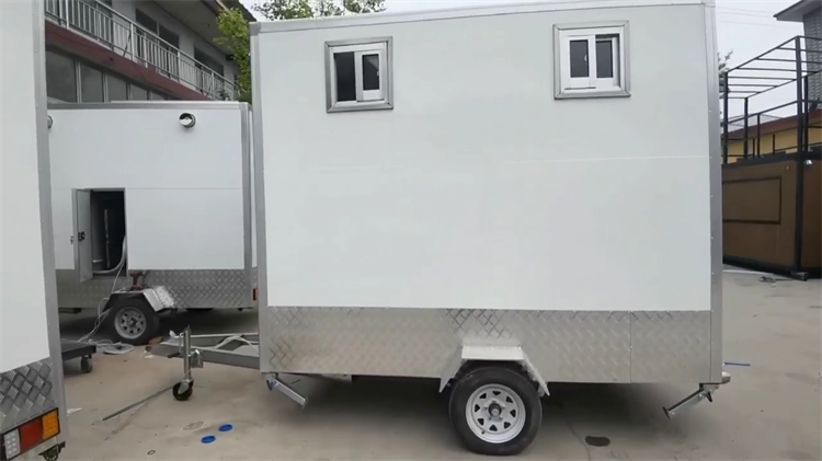 China Factory Outdoor Used Modular Prefab Shower Cabin Toilet Mobile Plastic Portable Toilet In Container Trailer With Toilet