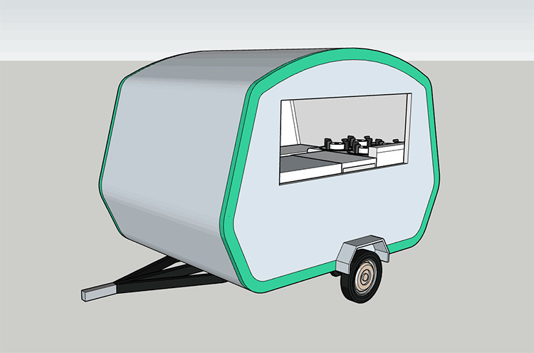 Street Movable Tow Bar Snack Vending Mobile Food Trailer