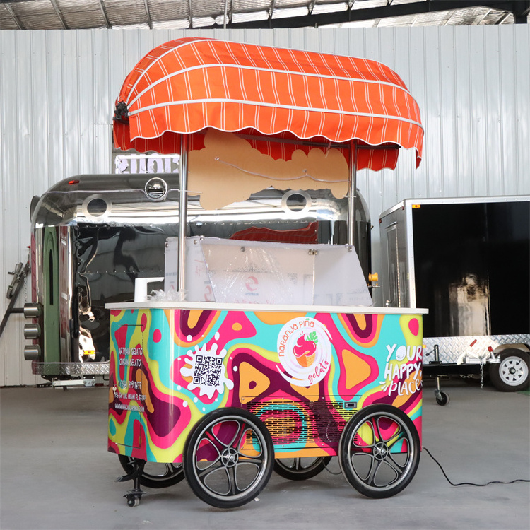 3 wheel ice cream tricycle mobile refrigerator cart for sale coffee  cargo bike