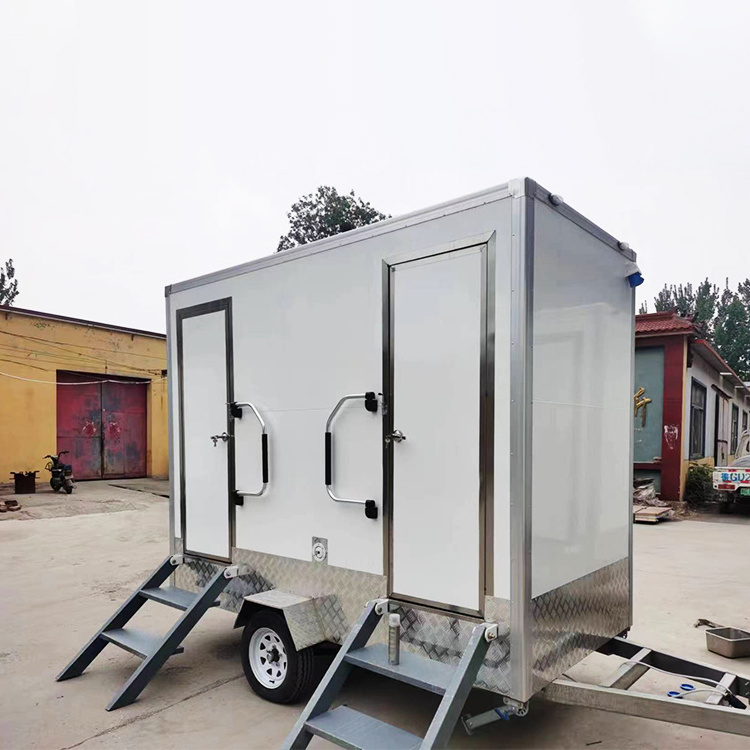 Customize Plastic Outdoor Toilet Mobile Toilets Trailer Portable Trailer Customized Size Mobile Toilet Factory For Sale