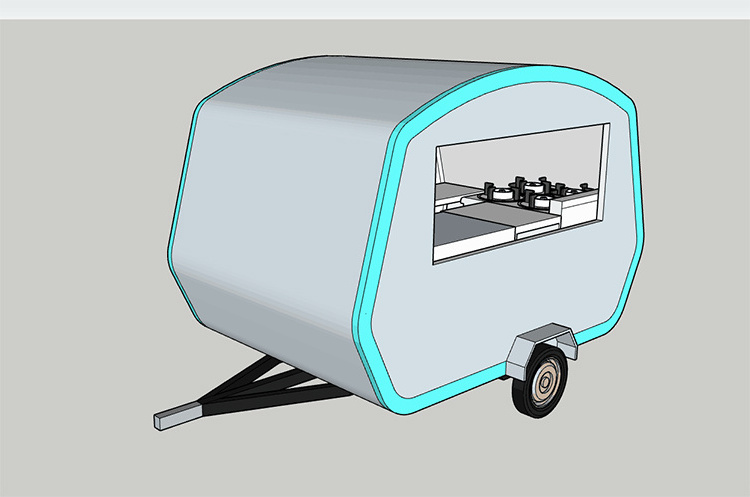 Street Movable Tow Bar Snack Vending Mobile Food Trailer