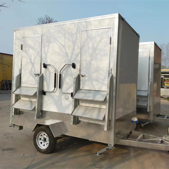 Double Restroom Trailers Restroom Portable Washroom Toilet Shower Mobile Plastic Camping Outdoor Truck