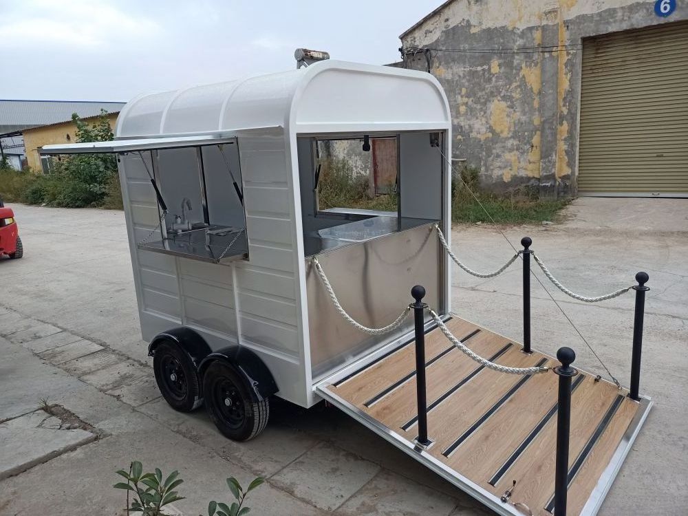 Shop trailer tow vehicle mobile container horse cart outdoor vending 7ft mini bar drinks trolley cart horse trailer coffee bar