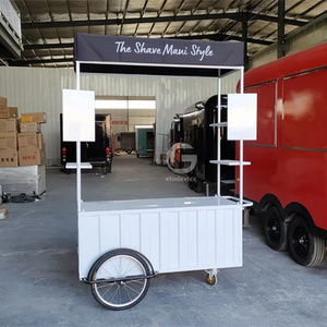 Outdoor Sale Candy Cart Ice Cream Display Showcase Snack Mobile Kitchen Mini Food Trailer Hand Push Ice Cream Cart