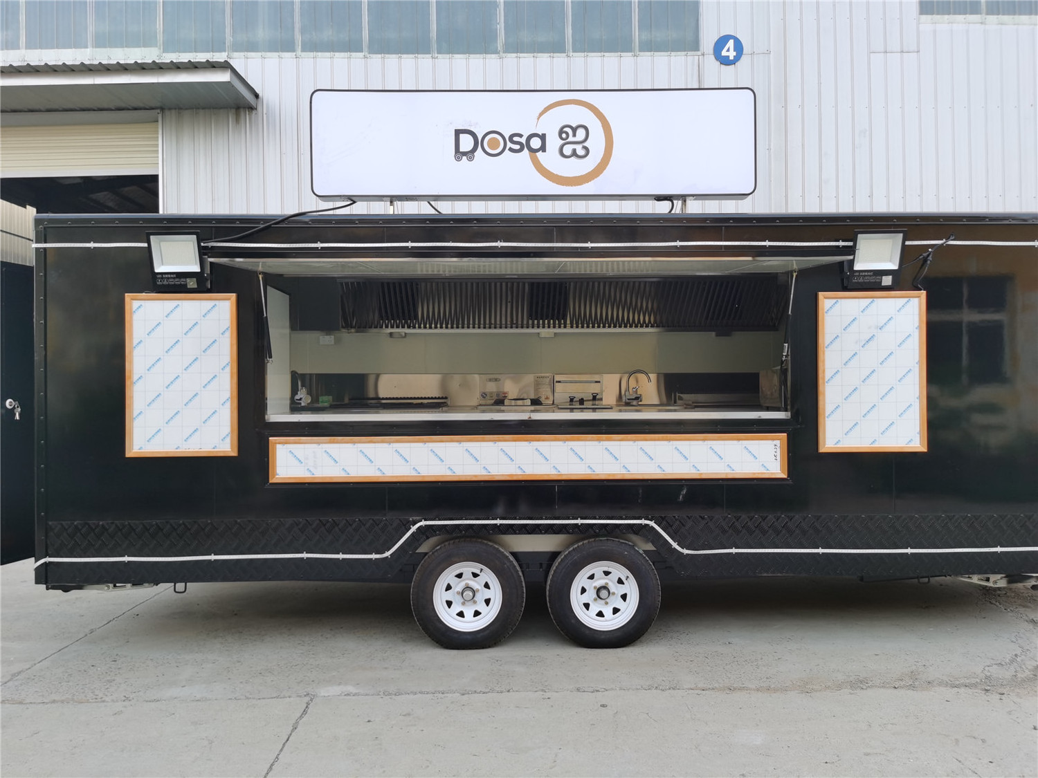 Fully equipped food truck for vending on street customized food concession trailers for sale