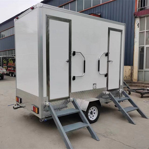 China Factory Outdoor Used Modular Prefab Shower Cabin Toilet Mobile Plastic Portable Toilet In Container Trailer With Toilet