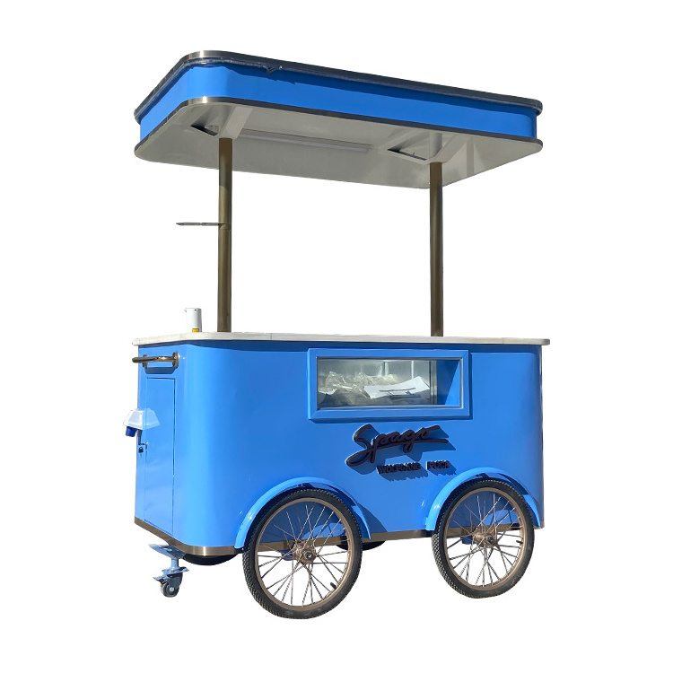 Autumn Popular Street Application Gelato Cart Italian Ice Cream Push Carts for Sale Used