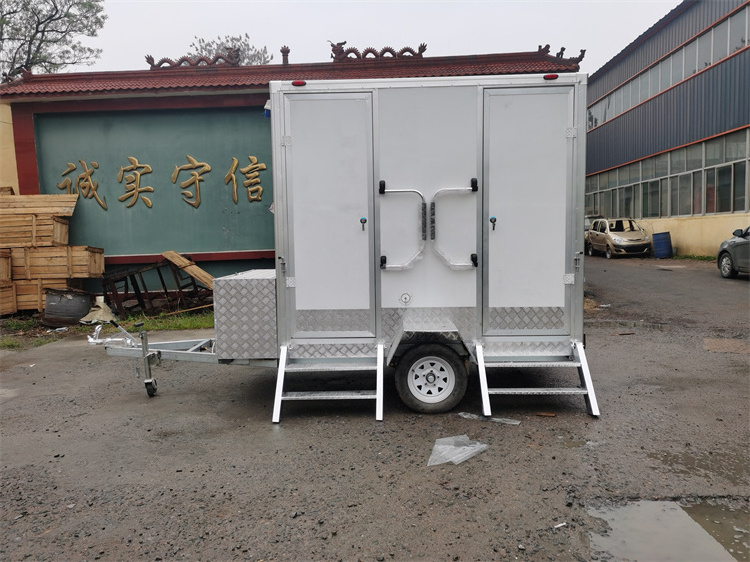 Double Restroom Trailers Restroom Portable Washroom Toilet Shower Mobile Plastic Camping Outdoor Truck