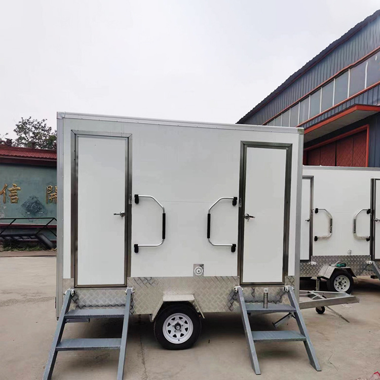 Customize Plastic Outdoor Toilet Mobile Toilets Trailer Portable Trailer Customized Size Mobile Toilet Factory For Sale