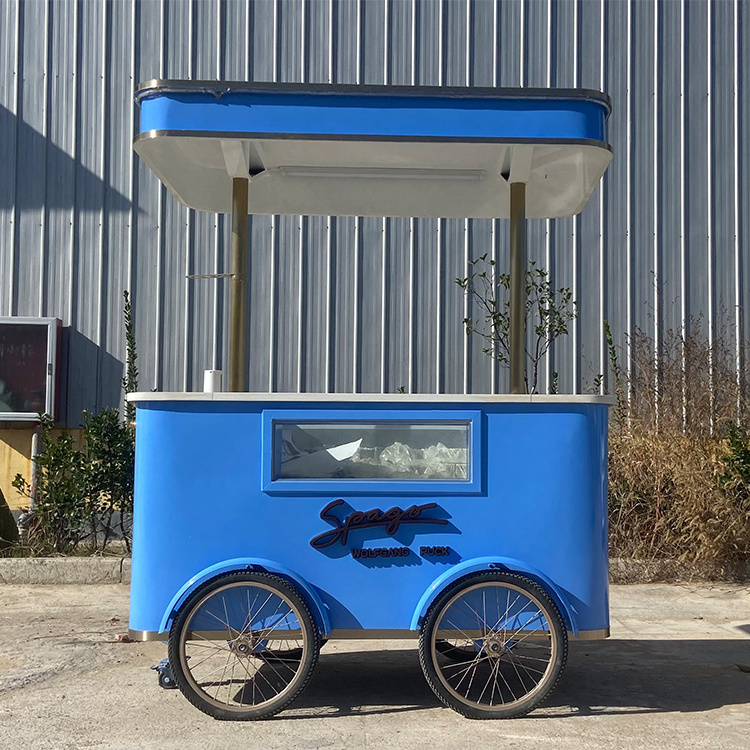 Autumn Popular Street Application Gelato Cart Italian Ice Cream Push Carts for Sale Used